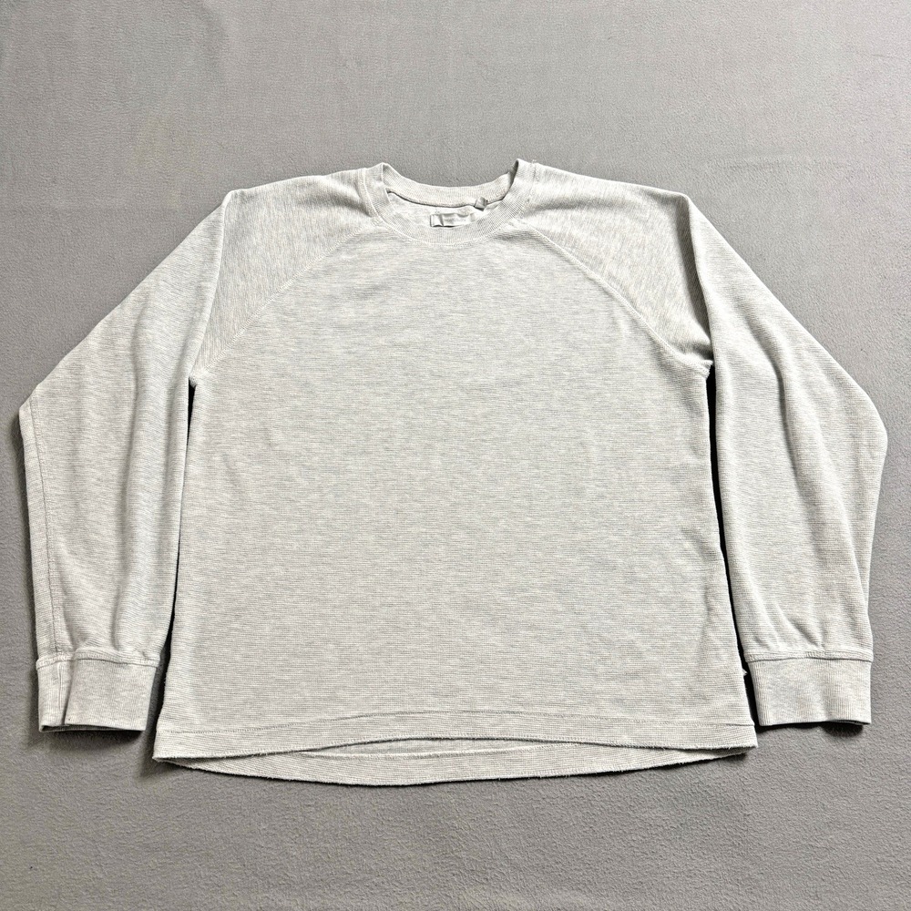 Standard Cloth Shirt Mens Large Gray Thermal Waffle‎ Raglan Crew Neck Casual